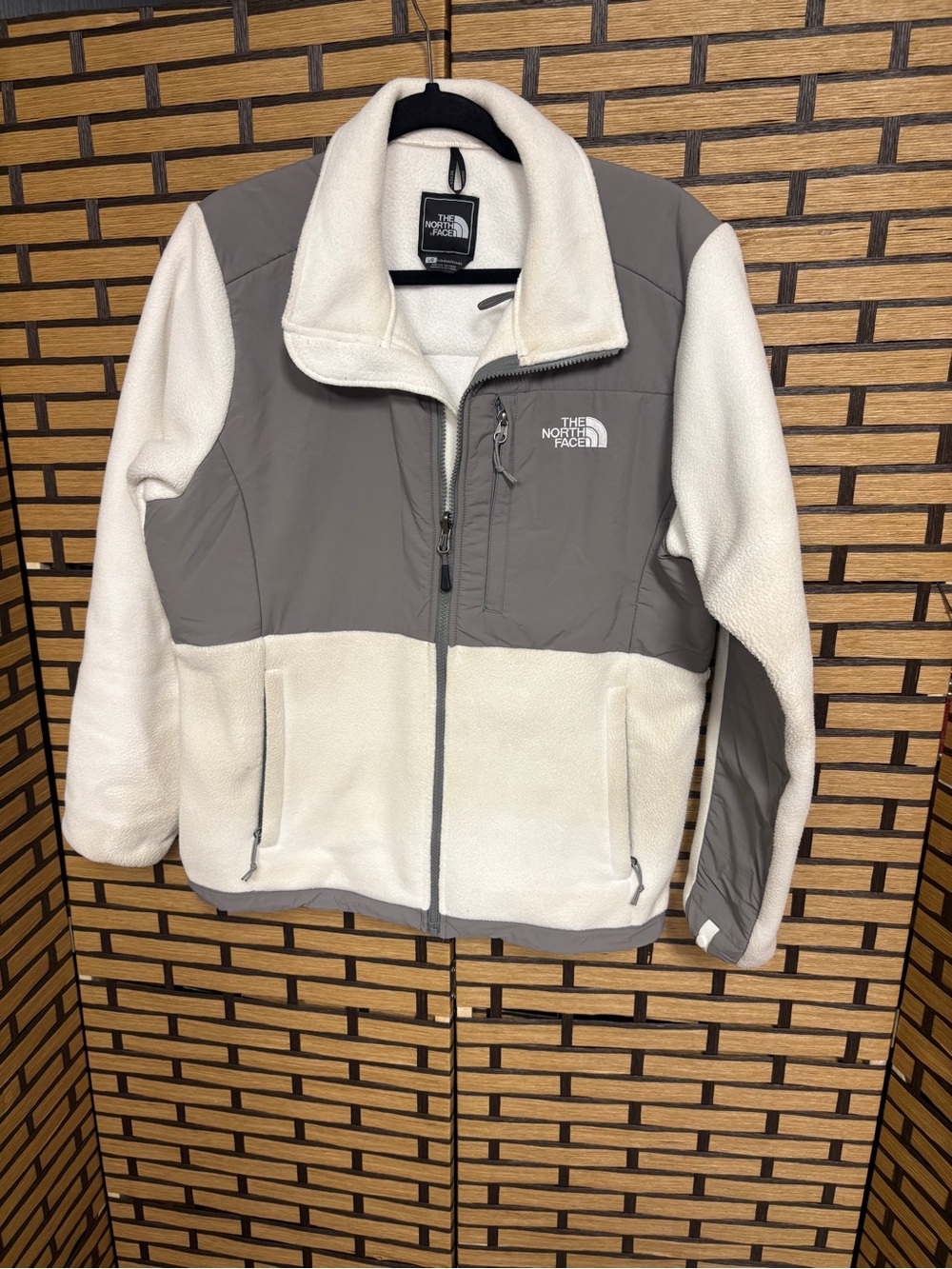 The north face white polartec fleece size large